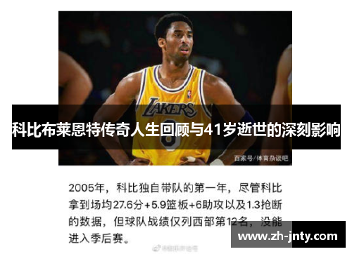 科比布莱恩特传奇人生回顾与41岁逝世的深刻影响